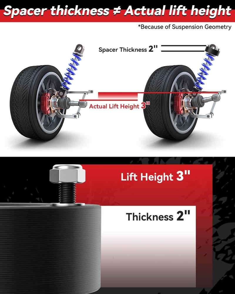 PROEZE 3" Front Leveling Lift Kits for 2004-2026 F150, 3 inch Forged Front Strut Spacers Leveling Kits Compatible with 2004-2026 F150 2WD 4WD - Image 4